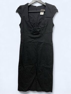 Vintage Y2K Mandee Black Pinstripe Midi Dress